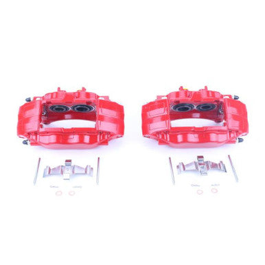 Power Stop Front Red Calipers w/o Brackets For 2004-17 Subaru WRX STI - Pair - S3698