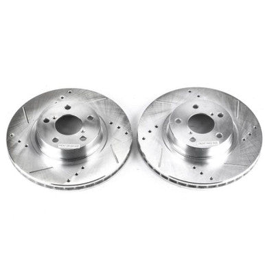 Power Stop Evolution Front Drilled & Slotted Rotors For 2005-06 Saab 9-2X - Pair - JBR730XPR