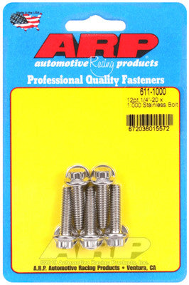 ARP 1/4in x 20 - 1in UHL 12pt SS Bolt Kit (5/pkg) - 611-1000