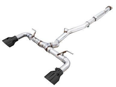 AWE Track Edition Exhaust for 2013+ Subaru BRZ / 86 / GR86 / FR-S - Diamond Black Tips - 3020-33279