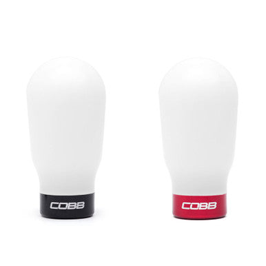 COBB Subaru 6-Speed Tall Weighted COBB Shift Knob For 2015-26 Subaru WRX, 04-21 STI, 06-12 LGT - White (Incl. Both Red + Blk Collars) - 213370-W