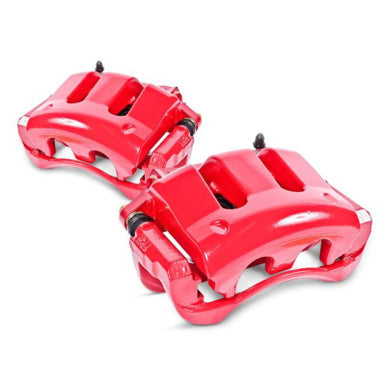 Power Stop Front Red Calipers w/Brackets For 2003-10 Subaru WRX, 02-03 Legacy GT - Pair - S2682B