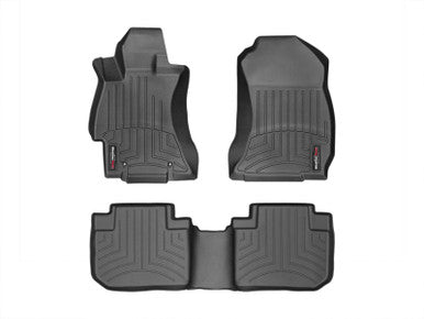 WeatherTech Front & Rear FloorLiner For 2014-18 Subaru Forester - Black - 44531-1-2