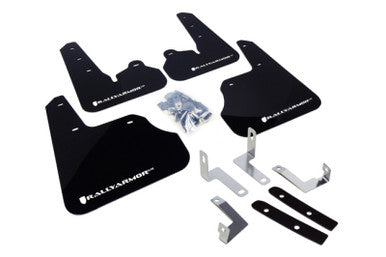 Rally Armor 12-16 Subaru Impreza 4D/5D Black UR Mud Flap w/White Logo - MF22-UR-BLK/WH