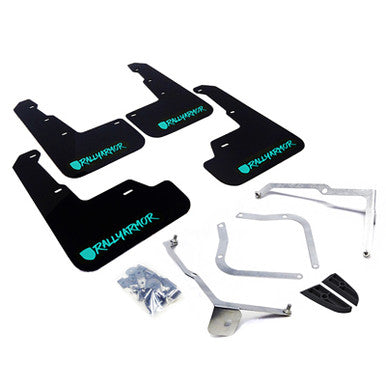 Rally Armor 15-21 Subaru WRX/STI Black UR Mud Flap w/Teal Altered Font Logo - MF32-UR-BLK/TL-X
