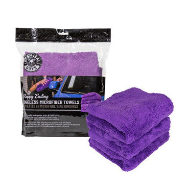 Chemical Guys Ultra Edgeless Microfiber Towel - 16in x 16in - Purple - 3 Pack - Case of 16 - MIC34803