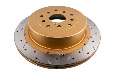 DBA Rear 4000 Series XS Gold Drilled & Slotted Brake Rotor For 2004-07 Subaru WRX STI - DBA4655XS-10