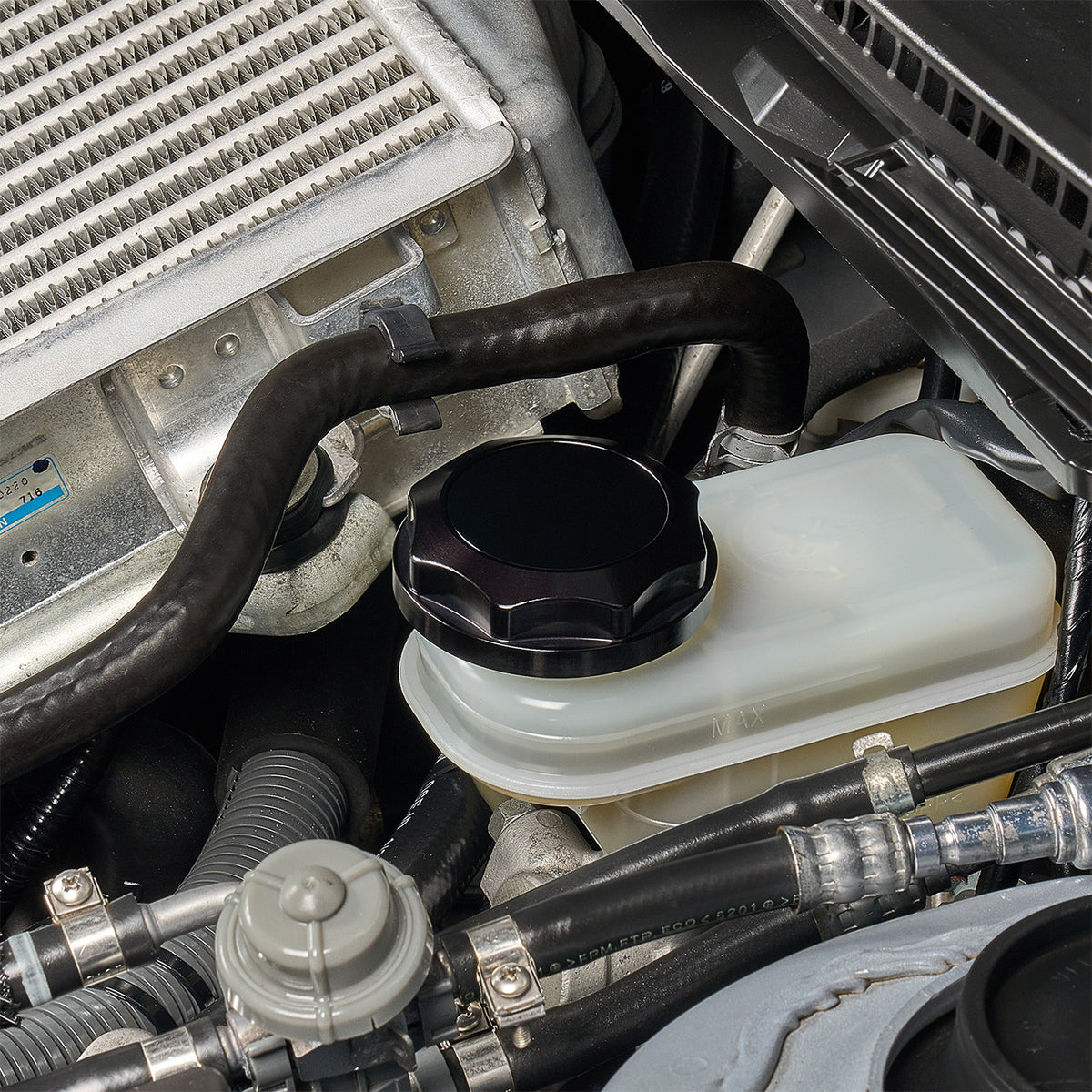 IAG Revolve Brake Fluid Reservoir Cap w/ Anodized Color Accent - Installed 4