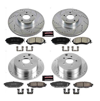 Power Stop Z23 Evolution Sport Front & Rear Brake Kit For 2014-18 Subaru Forester, 13-17 Crosstrek - K6762