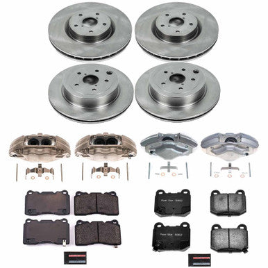 Power Stop Autospecialty Front & Rear Brake Kit w/Calipers For 2008-17 Subaru WRX STI - KCOE4490