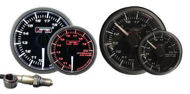 Prosport 52mm Wideband Premium White Pointer Clear Lens Air Fuel Ratio kit-Amber/White