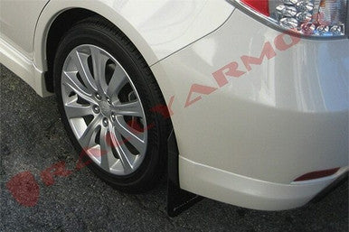 Rally Armor Black UR Mud Flaps with Silver Logo For 2008-10 Subaru WRX Hatchback & Sedan