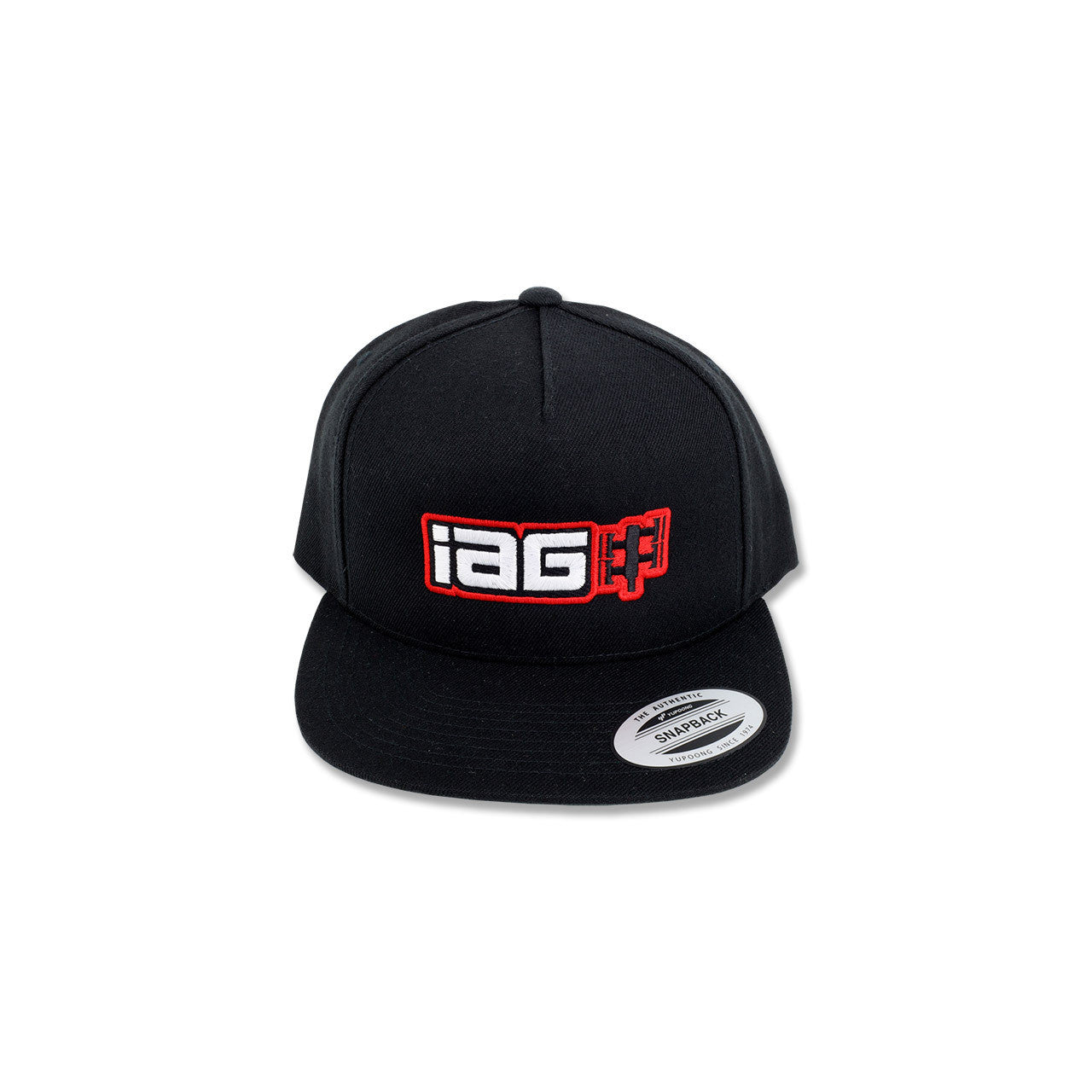 IAG Boxer Logo Embroidered Snapback Cap - Black - Front