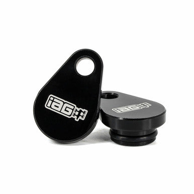 IAG Black AVCS Camshaft Sensor Plugs (Pair) For 2002-05 Subaru WRX w/ USDM AVCS Heads