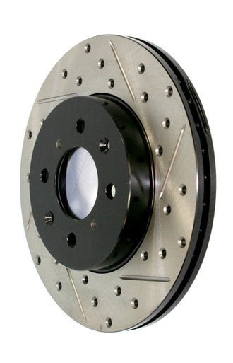 StopTech 15-19 Subaru WRX (Excl. Eyesight Technology) Rear Right Sport Drilled & Slotted Rotor - 127.47032R