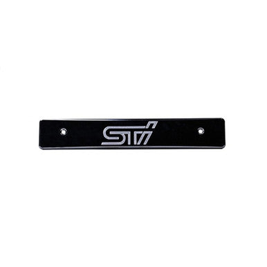 Turbo XS 08-14 Subaru WRX/STi Billet Aluminum License Plate Delete Black Machined STi Logo - WS08-LPD-BLK-STI