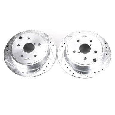 Power Stop Evolution Drilled & Slotted Rear Rotors For 2015-21 Subaru WRX - Pair - JBR1701XPR