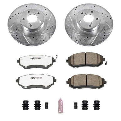 Power Stop Z26 Street Warrior Front Brake Kit For 2003-05 Subaru WRX, 02-04 Legacy GT - K2373-26
