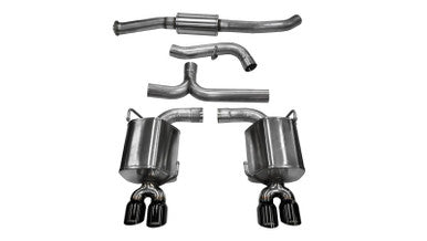 Corsa 2011-2014 Subaru Impreza Sedan STI 2.5L Turbo Manual Black Sport Cat-Back Exhaust - 14863BLK