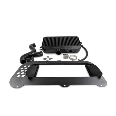 Process West Top Mount Intercooler w/ Shroud For 2004-07 Subaru Forester XT (Black)