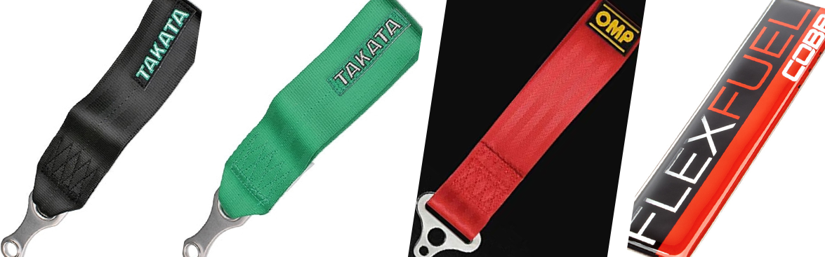 Photo collage of tow straps for Subarus.