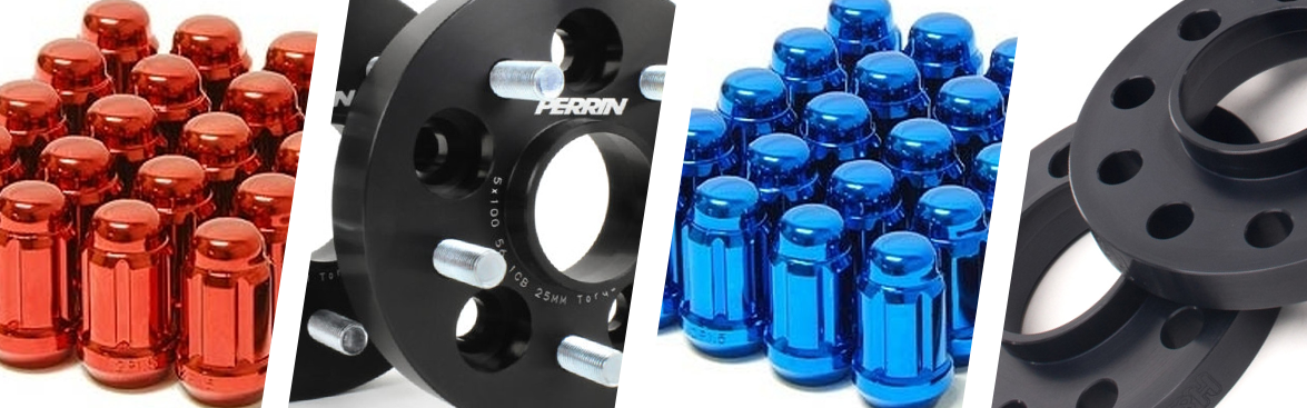 Photo collage of wheel accessories
