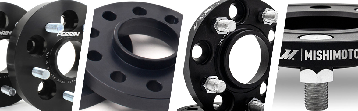 Photo collage of wheel spacers & adapters