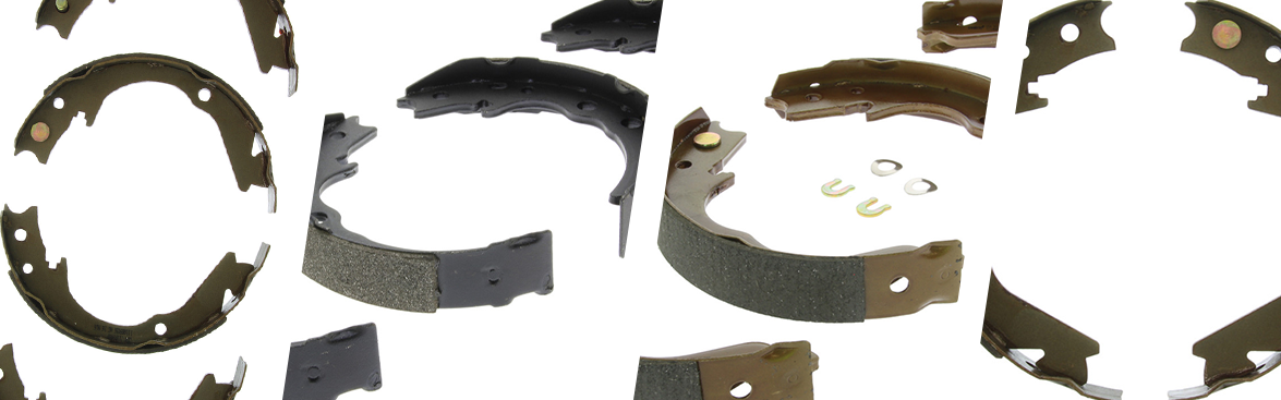 Photo collage of brake shoes