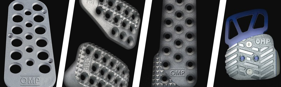 Photo collage of OMP pedals