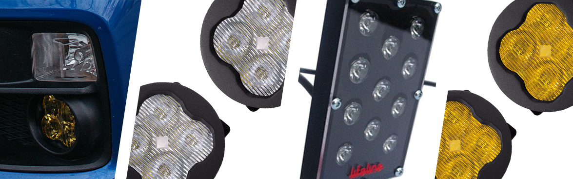 Photo collage of fog lights