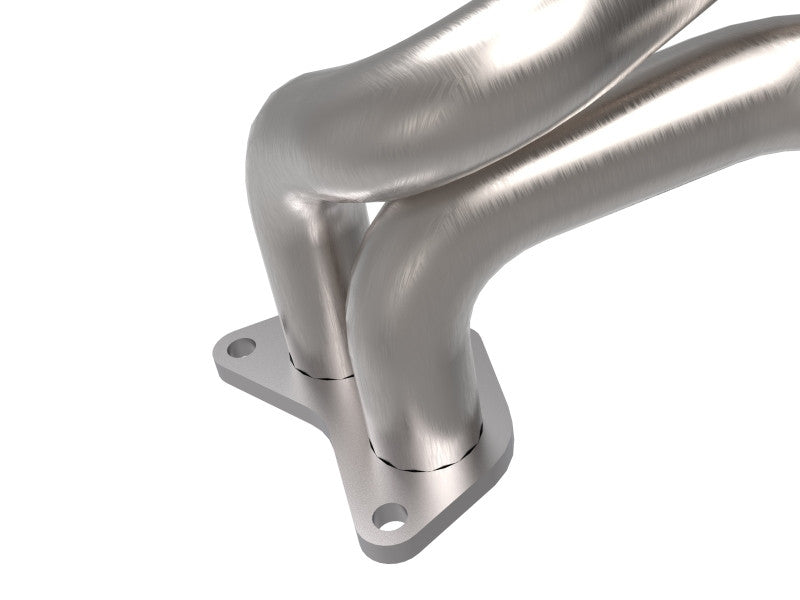 aFe Twisted Steel 304 Stainless Steel Header w/ Cat 13-19 Subaru Outback H4-2.4L - 48-36804-HC - Close Up 2