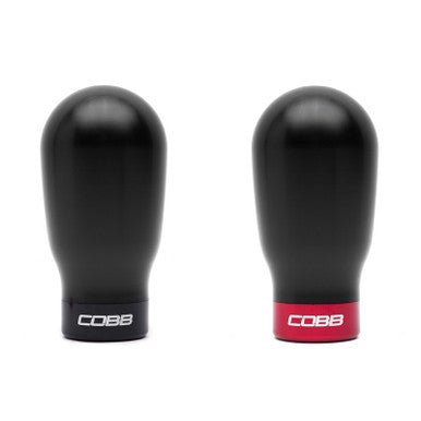 COBB Subaru 6-Speed Tall Weighted COBB Shift Knob For 2015-26 Subaru WRX, 04-21 STI, 06-12 LGT - Black (Incl. Both Red + Blk Collars) - 213370-BK