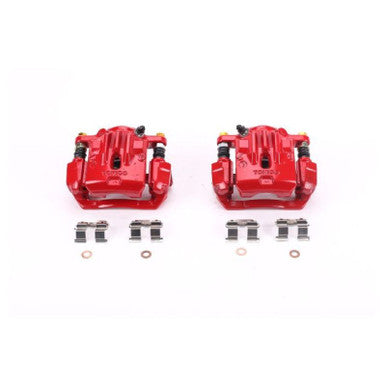 Power Stop Rear Red Calipers w/ Brackets For 2006-09 Subaru Legacy / Outback - Pair - S3224