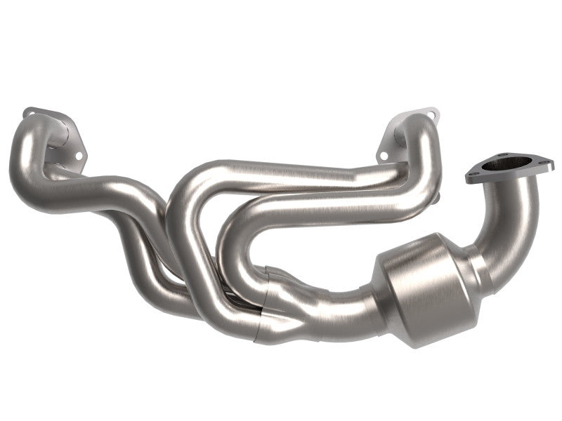 aFe Twisted Steel 304 Stainless Steel Header w/ Cat 13-19 Subaru Outback H4-2.4L - 48-36804-HC- Unmounted