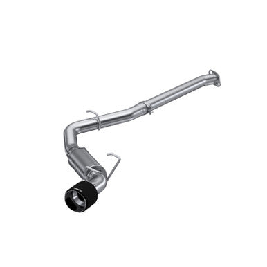 MBRP Stainless Steel 3in Cat-Back-Single Rear Exit w Carbon Tips For 2013+ Subaru BRZ, 17+ Toyota GR86 - S48063CF