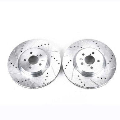 Power Stop Evolution Drilled & Slotted Front Rotors For 2005-12 Subaru Legacy GT - Pair - JBR1318XPR