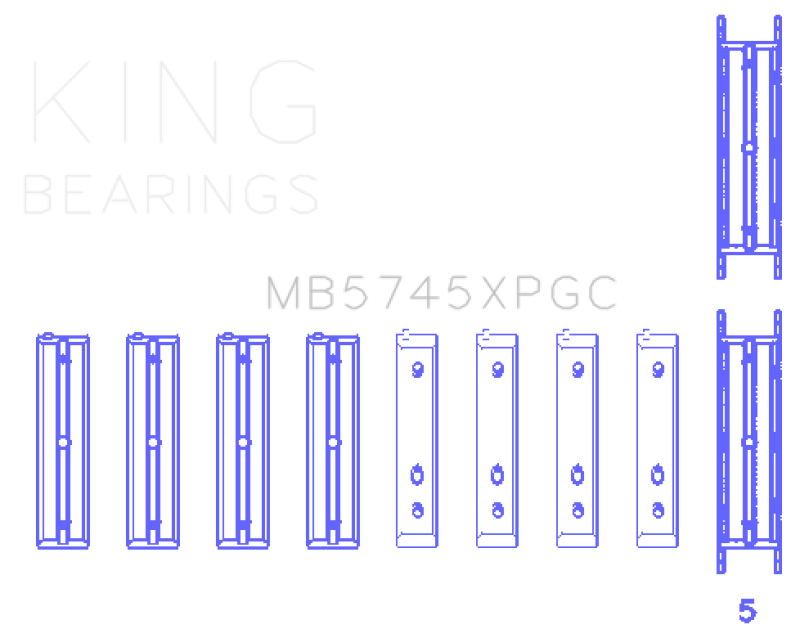 King Subaru FA20/Toyota 4U-GSE (Size STD) pMaxKote Performance Main Bearing Set - MB5745XPGC - Techsheet