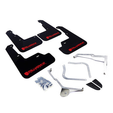 Rally Armor 15-21 Subaru WRX/STI Black UR Mud Flap w/Red Altered Font Logo - MF32-UR-BLK/RD-X