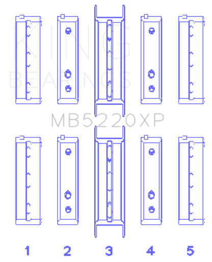 King Subaru WRX/STi EJ20 EJ22 EJ25 Flange #3 Position (Size .025) Performance Main Bearing Set - MB5220XP.026 - Specs
