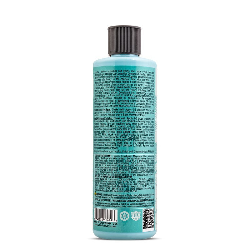 Chemical Guys C4 Clear Cut Correction Compound - Label