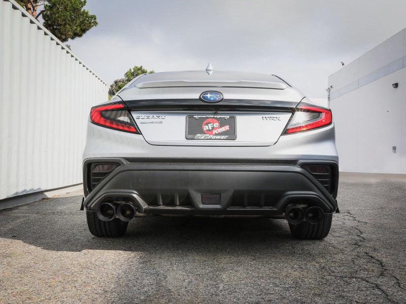 aFe POWER Takeda 3in to 2-1/2in 304 SS Cat-Back Exhaust w/ Black Tips 22-23 Subaru WRX H4-2.4L (t) - 49-36809-B - Installed