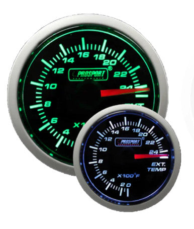 Prosport 52mm Green/White Exhaust Gas Temperature Gauge