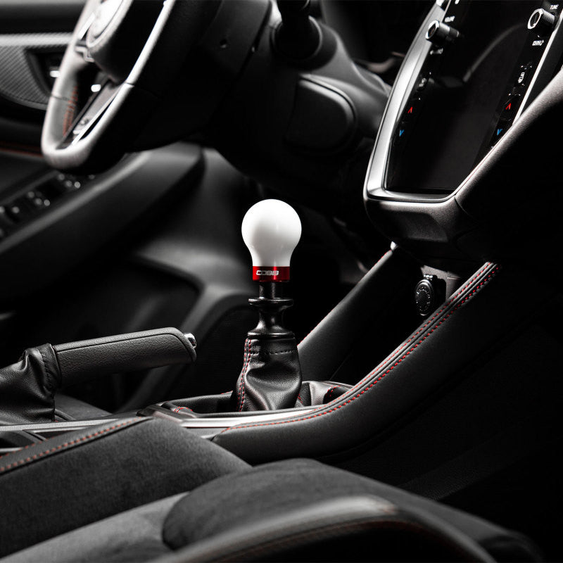COBB Subaru 6-Speed Weighted COBB Shift Knob - White w/ Black and Red Collar - 213360-W - Installed 3