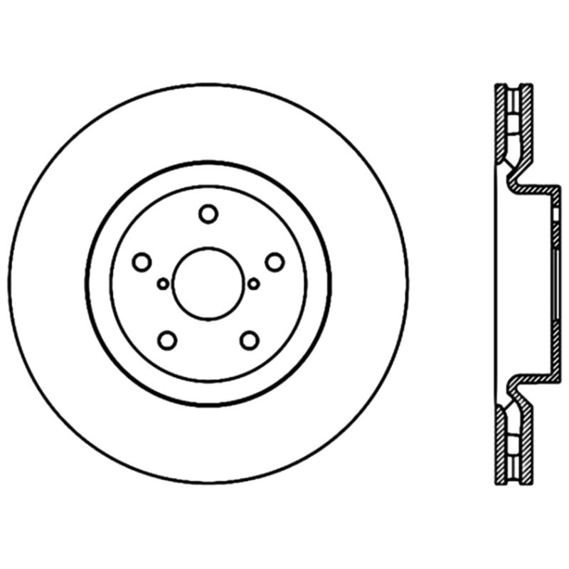 Stoptech Front High Carbon CRYO-STOP Rotor For 2005-07 Subaru Impreza WRX Sti - 125.47022CRY - Technical Drawing