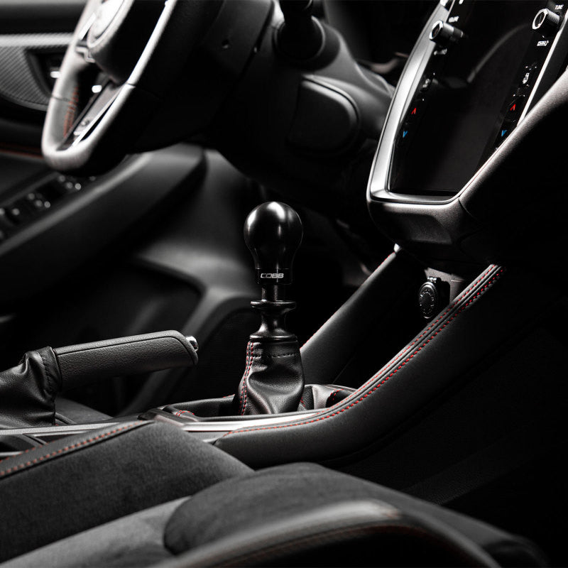 COBB Subaru 6-Speed Weighted COBB Shift Knob - Black w/ Black and Red Collar - 213360-BK - Install 3