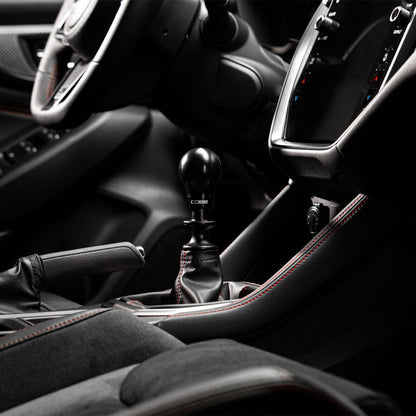 COBB Subaru 6-Speed Weighted COBB Shift Knob - Black w/ Black and Red Collar - 213360-BK - Install 3