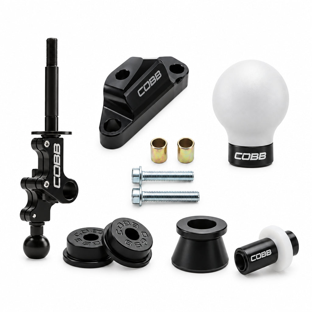 COBB Stage 2+ Drivetrain Package w/Weighted White Knob + White/Stealth Black Lockout For 2004-21 Subaru STI