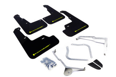 Rally Armor 15-21 Subaru WRX/STI Black UR Mud Flap w/Green Logo - MF32-UR-BLK/CGN