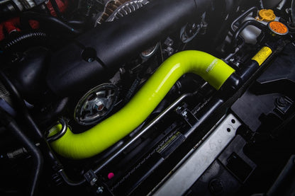 Mishimoto Silicone Radiator Hose Kit For 2008-14 Subaru WRX, 08-21 WRX STI - Neon Yellow - MMHOSE-STI-08NY - Installed