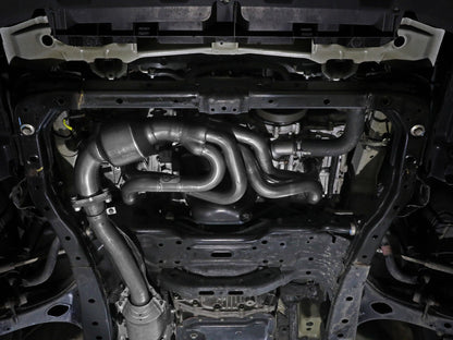 aFe Twisted Steel 304 Stainless Steel Header w/ Cat 13-19 Subaru Outback H4-2.4L - 48-36804-HC - Mounted